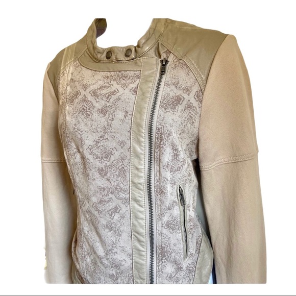 Free People Khaki Jacquared Vegan Moto Jacket - Picture 5 of 7